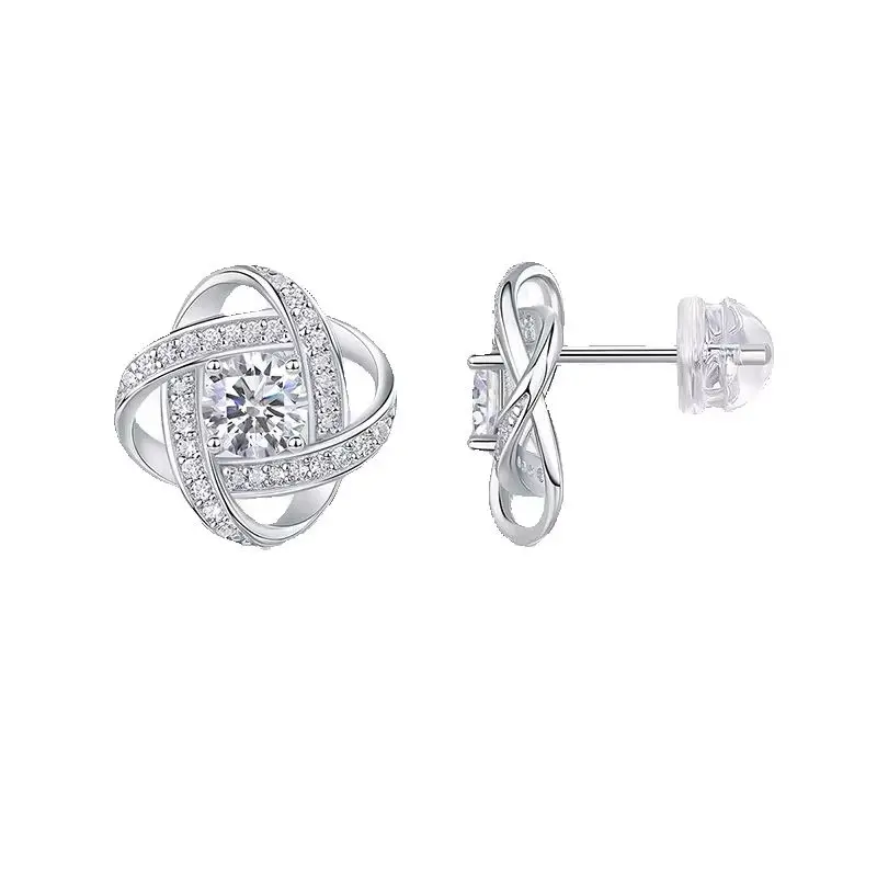 SONGYUN Brand Jewelry 925 Sterling Silver Earrings Moissanite Diamond Ear Cuff Party for Girls Rhodium Plated SYT Patent Earring