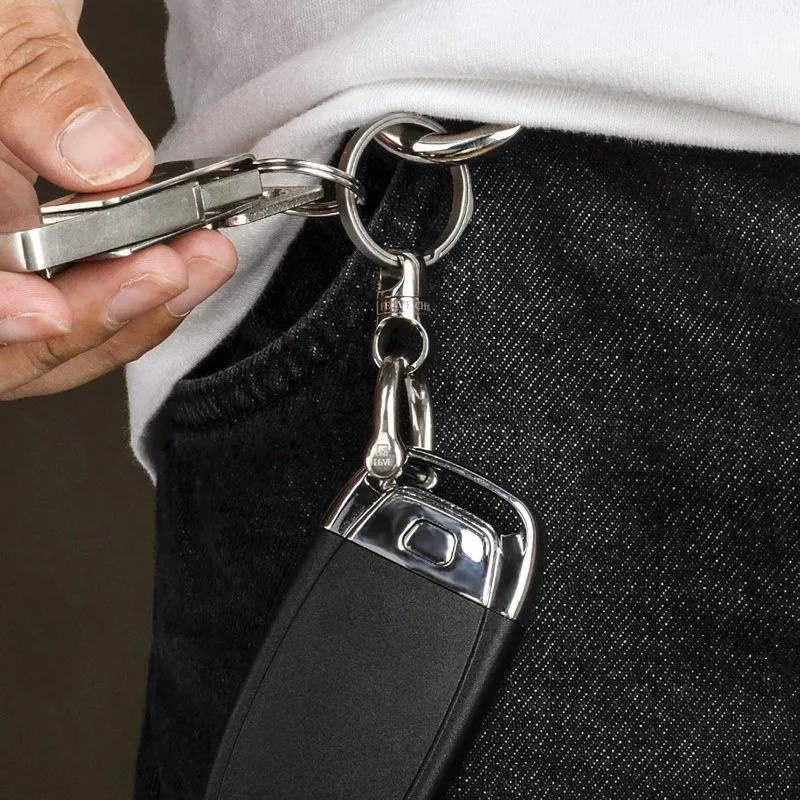 Titanium Swivel Keyring With Side-Pushing Key Rings, Heavy Duty EDC Key Holder, Portable Daily Carry Key Accessory for Men Gift