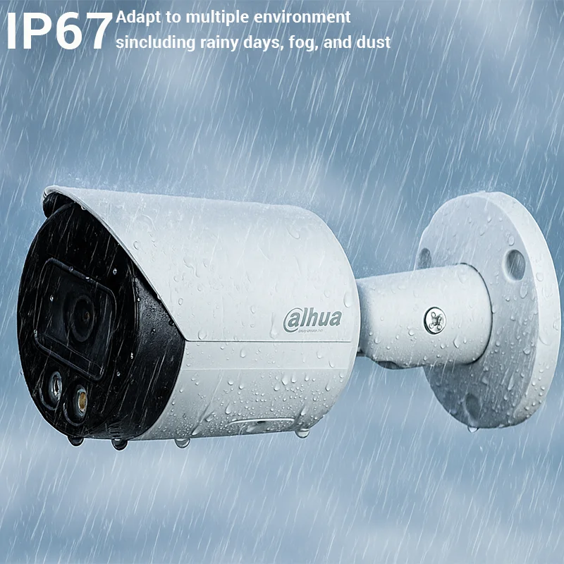 داهوا بدون مخزون أبيض WizSense IPC-HFW2449S-S-IL 4MP 8MP كاميرا POE كاملة الألوان في الهواء الطلق مع ميكروفون مدمج مقاوم للماء IR LED