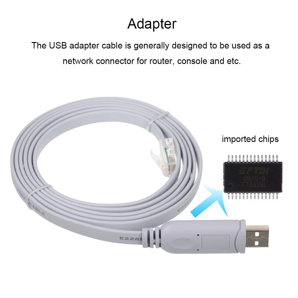 Mới 1.8M USB Để RJ45 Cho Cisco USB Cáp Console Tay Cầm Gỡ Lỗi Dòng A7H5 Cho Cisco H3C HP Arba 9306 Cho Huawei Router