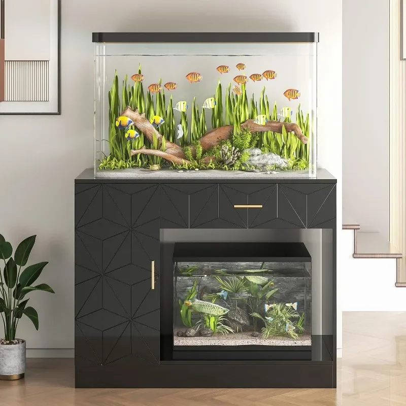 Doors & Adjustable Shelves, Boho Sideboard CoffeeL # Gallon Fish Tank Stand, Small Aquarium Stand 20 Gallon