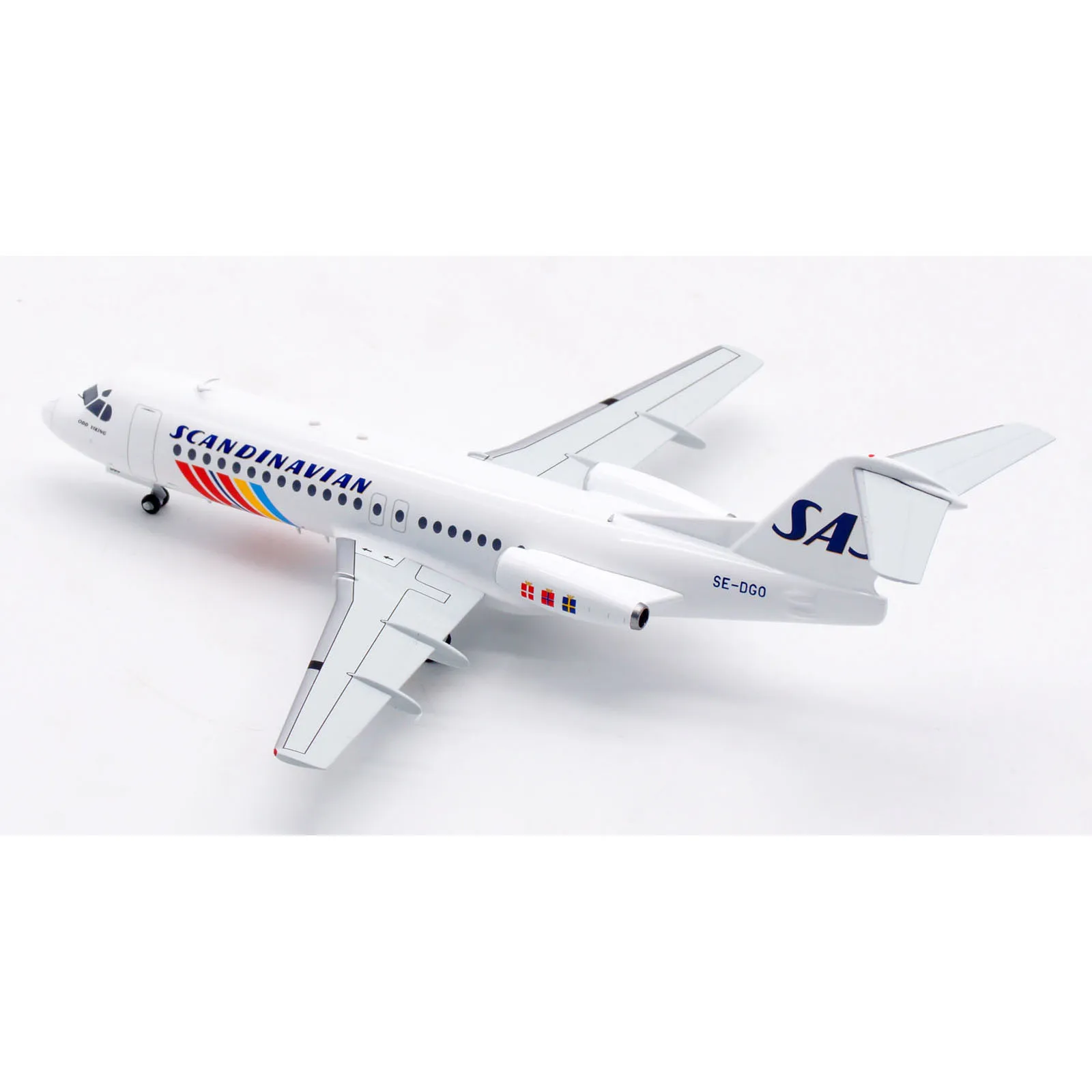 طائرة انفلايت قابلة للتحصيل ، 1:200 شركة الطيران الاسكندنافية ، SAS FOKKER F-28-4000 ، SE-DGO ، هدية سبيكة ، IFF28SK0720 #6