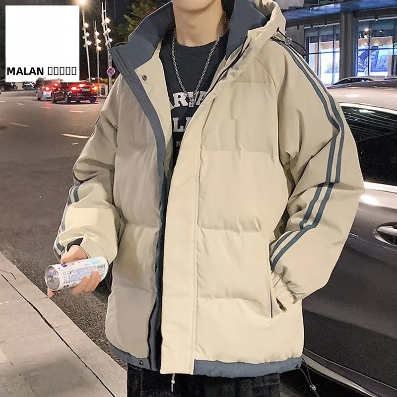 الرجال أسفل القطن Jaet Thiened معطف الشتاء الدافئة يندبروف معطف مقنع طويل Sve ألياف البوليستر المكسيكي Sle لباس غير رسمي #4