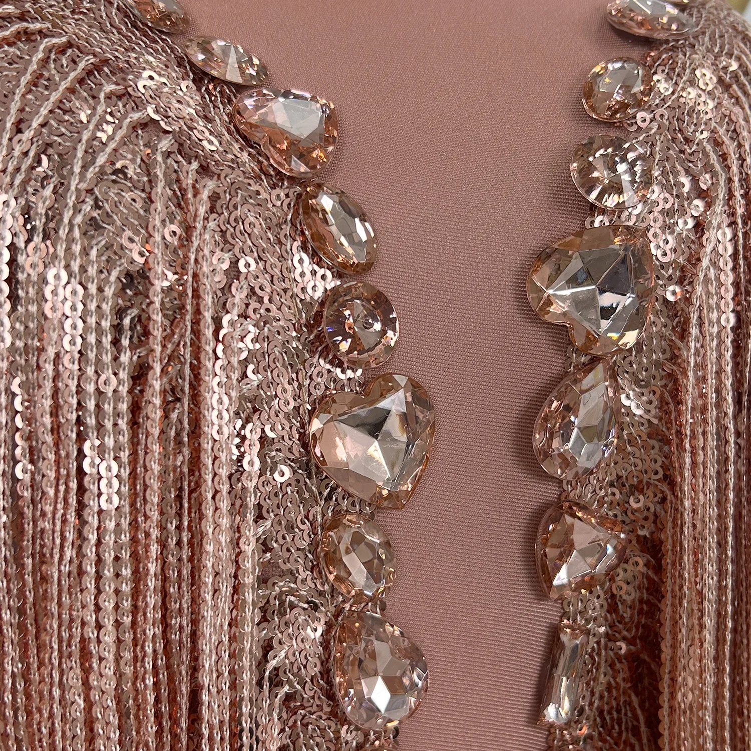 Flashing Diamond Fringes Sleeveless Tight Bodysuit Women Celebrity Performance Dance Singer Costume Stage Nightclub Outfit Shuye