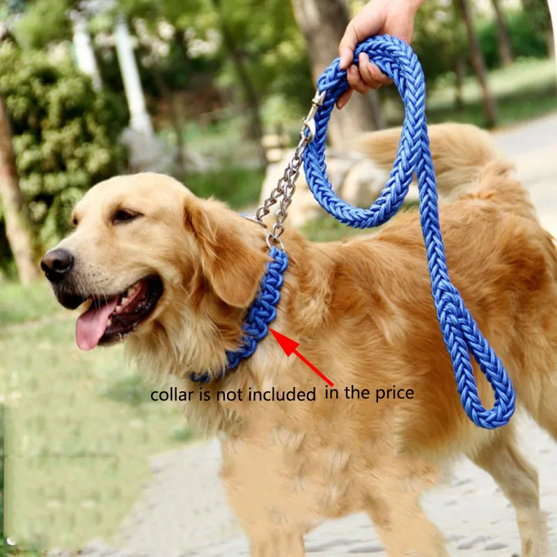 130cm Long Adjustable Large Dog Pets Leash Double Colors Canvas Double Row Nylon Dog Collar For Medium Large Dogs Pet Supplies