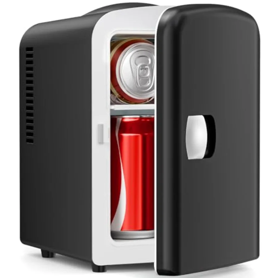 

Compact Refrigerator, Portable Mini Fridge, Skin Care 4L Capacity/6 Cans, for Bedroom, Car, Office and Dorm, Small Cooler for C