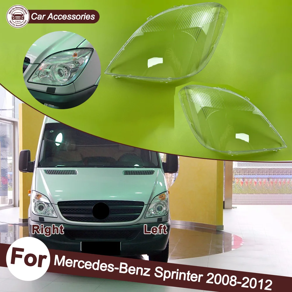 For Benz Sprinter 2008 2009 2010 2011 2012 Headlamp Cover Headlight Shell Transparent Lens Plexiglass Replace Original Lampshade