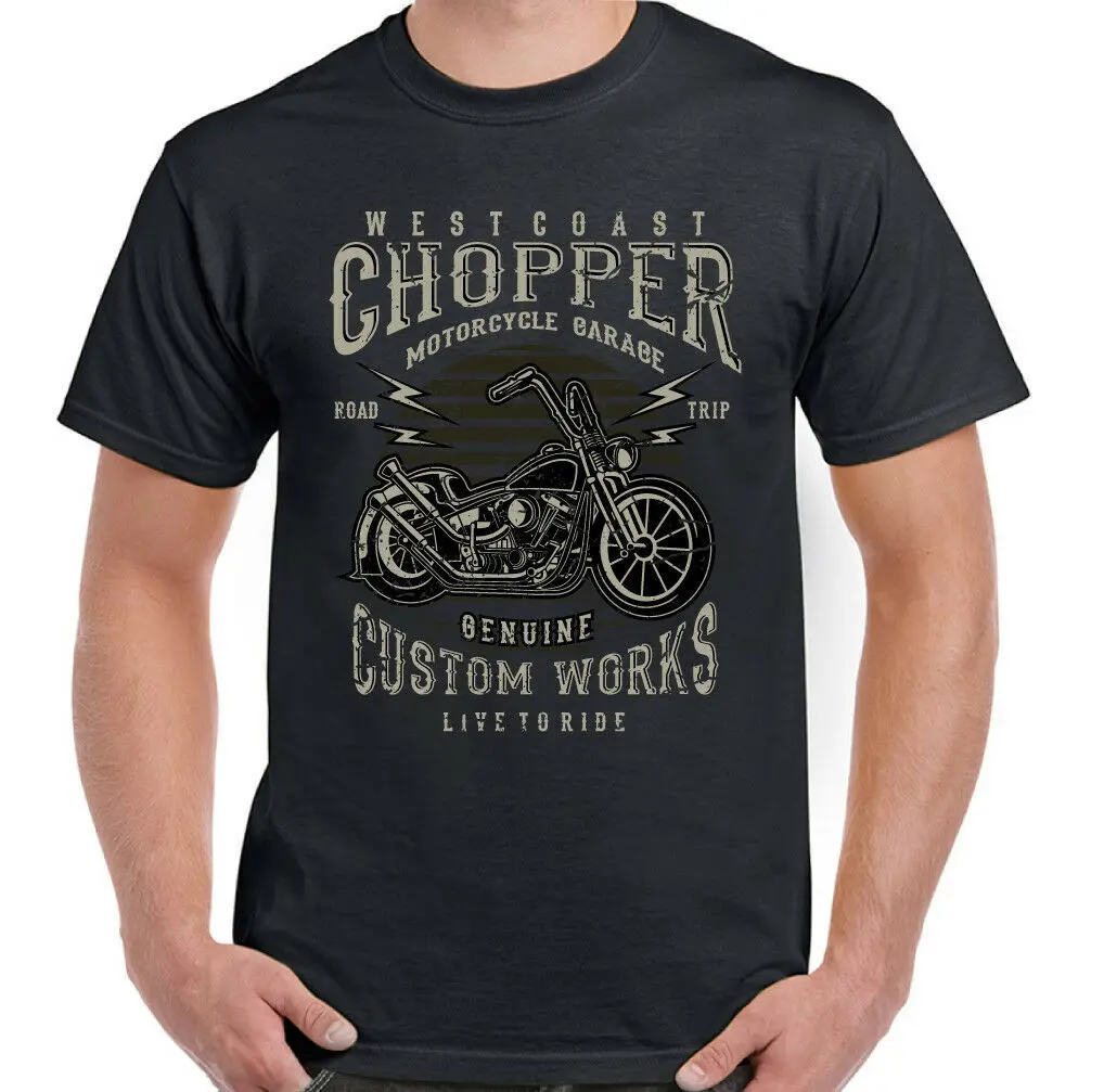 West Coast Chopper Biker T-Shirt Custom Works Mens Motorbike Motorcycle