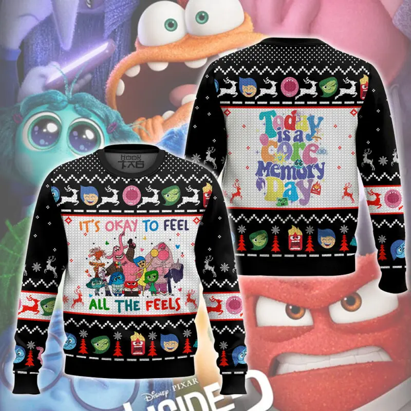 

Inside Out It’s Okay To Feel All The Feels Ugly Christmas Sweater Fun Holiday Party Mood Pullover Mens Womens Xmas Gift 2026