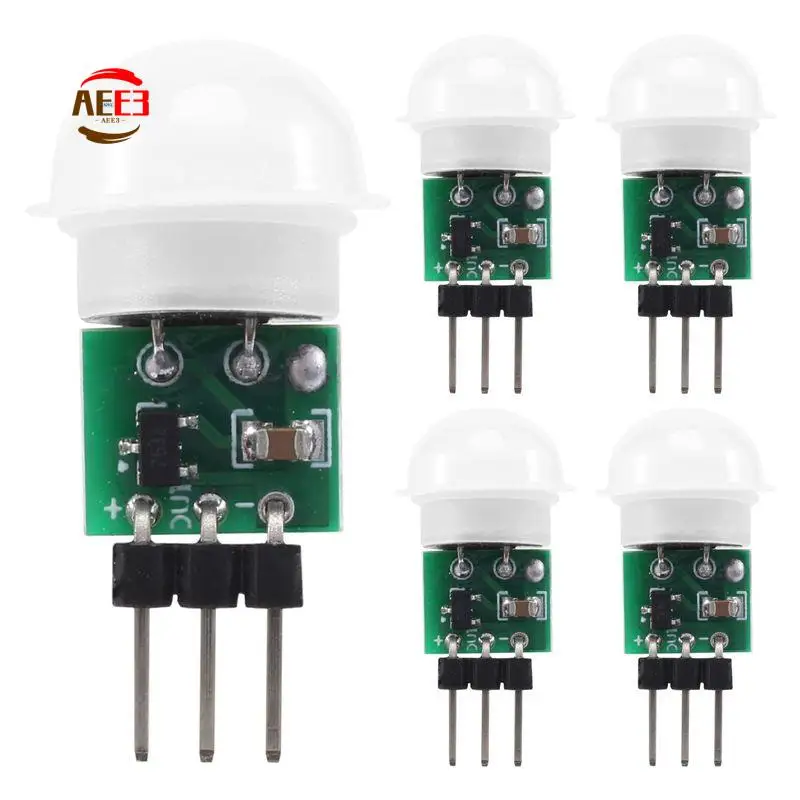 AEE3-AM312 PIR Sensor,5 Pack PIR Motion Sensor Outdoor Mini Pyroelectric Infrared PIR Human IR Sensor Module Body