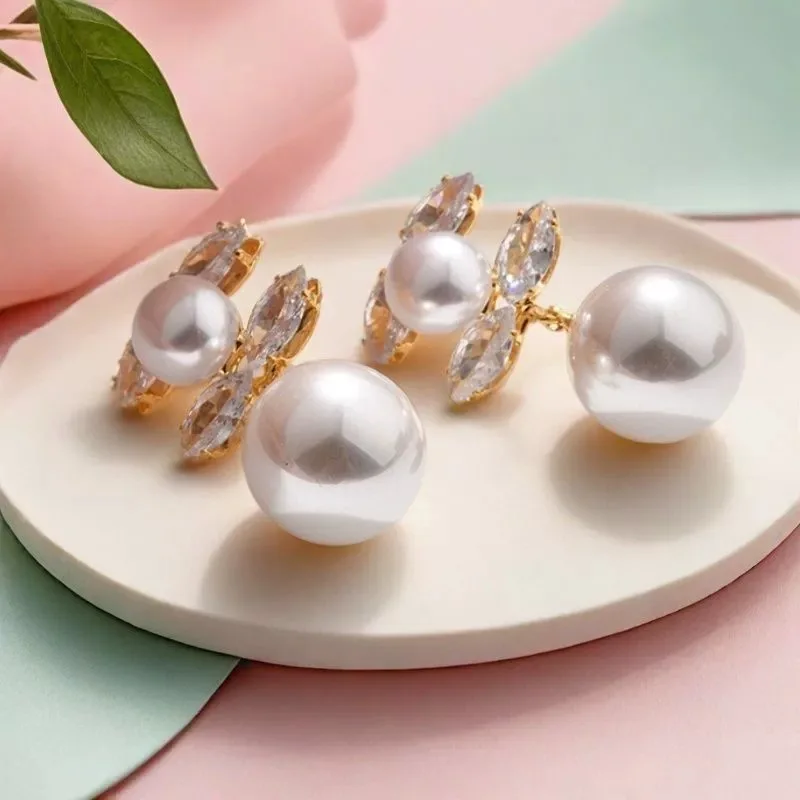 موضة جديدة الزركون وأقراط رسالة اللؤلؤ تصميم فاخر أنيق المرأة يتدلى مجوهرات Aretes De Mujer 2026 #3