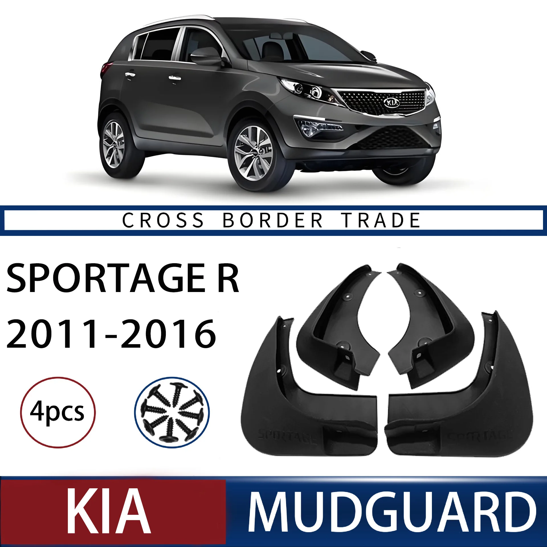 

FOR Kia sportage R 2011-2016 Car Molded Mud Flaps Splash Guards Mudguards Front Rear Styling Front Rear Car Accessories