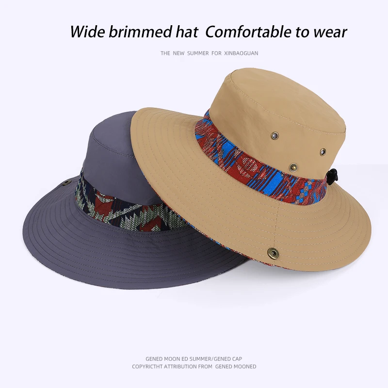 9275-Neue Frühlings- und Sommer-Fischerhüte für Damen und Herren mit breiter Krempe im Ethno-Stil, geeignet für Outdoor-Aktivitäten – Detail 4