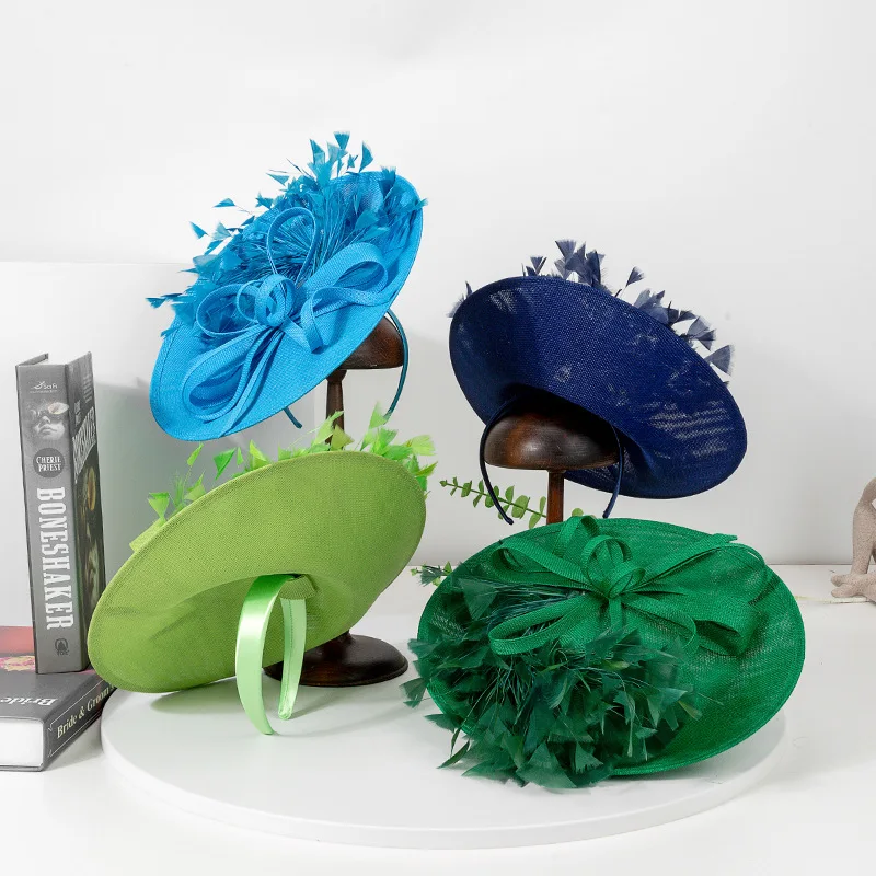 2026 New European American Feather Fascinator, Women Party Banquet Fashion Cocktail Hat