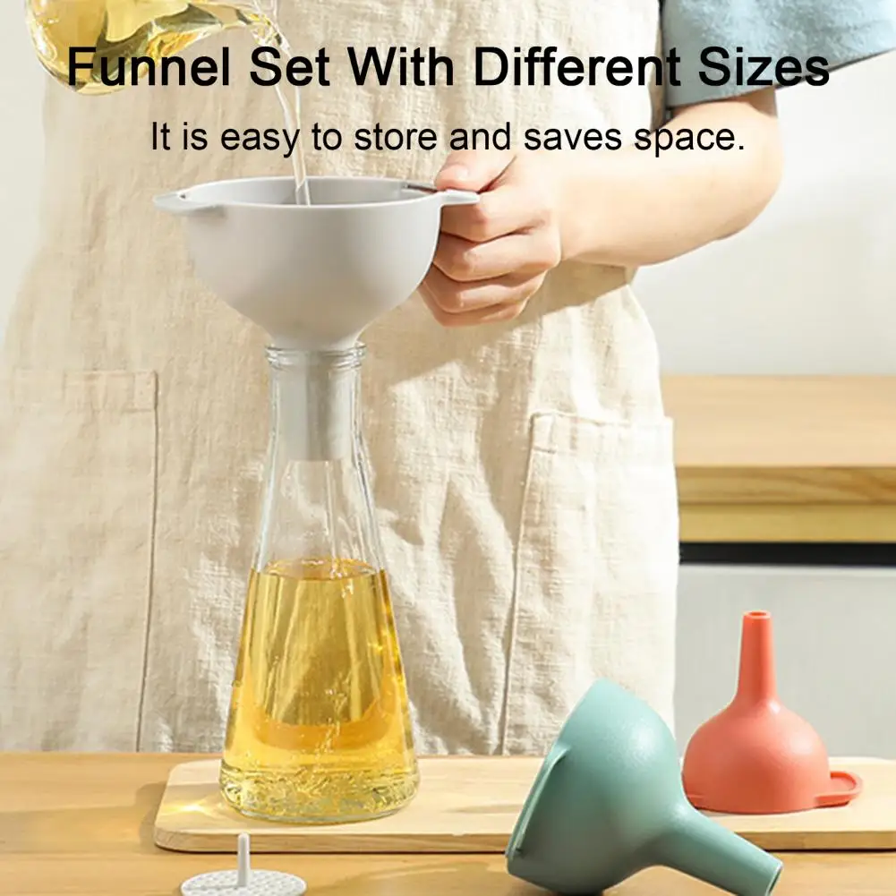 Funnels for Storage Multifunctional Kitchen Funnels Space-saving Set for Easy Storage Beautiful Decorations Efficient Liquid