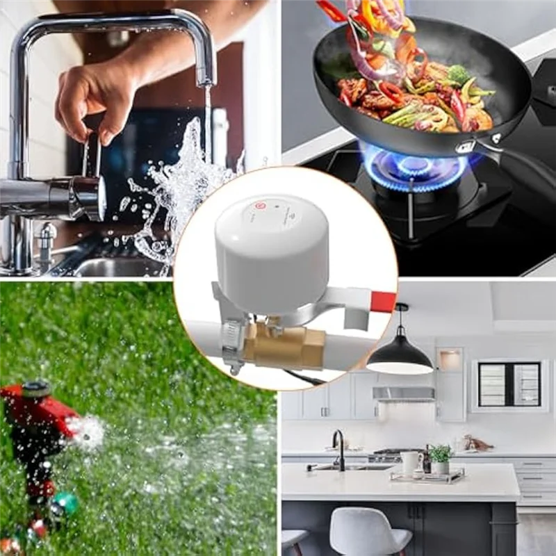 A23E-EU Plug,WIFI Smart Water Valve Shut Off Tool Automatic Remote Control On And Off Electric Gas Shutoff Valve Main