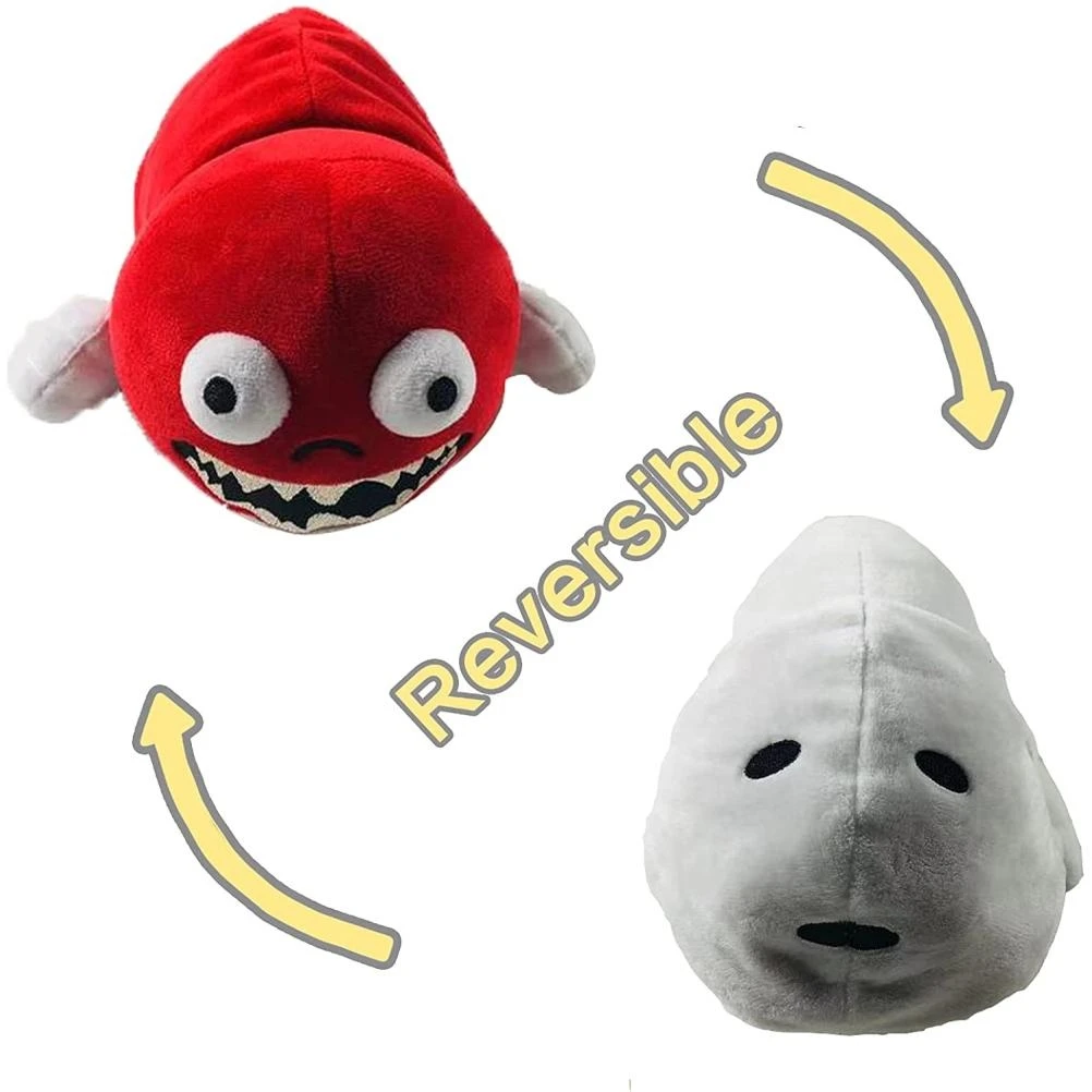 9.8 IN Reversible Bridge Worm Plush Toy Scary Soft Stuffed Animal Toys Portable Cartoon Pillow Cushion for Friends and Children
