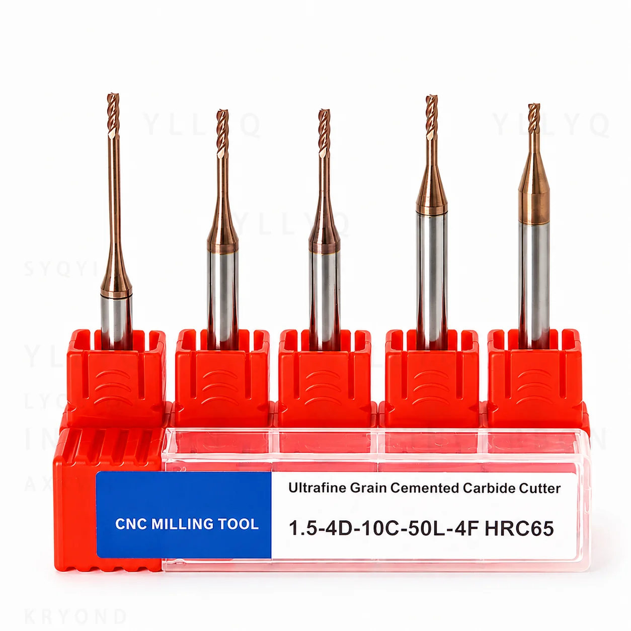 4 Flute Deep Groove Carbide End Mill Long Neck Extended Reach CNC Milling Cutter 0.2-0.7mm for Deep Hole Precision Machining