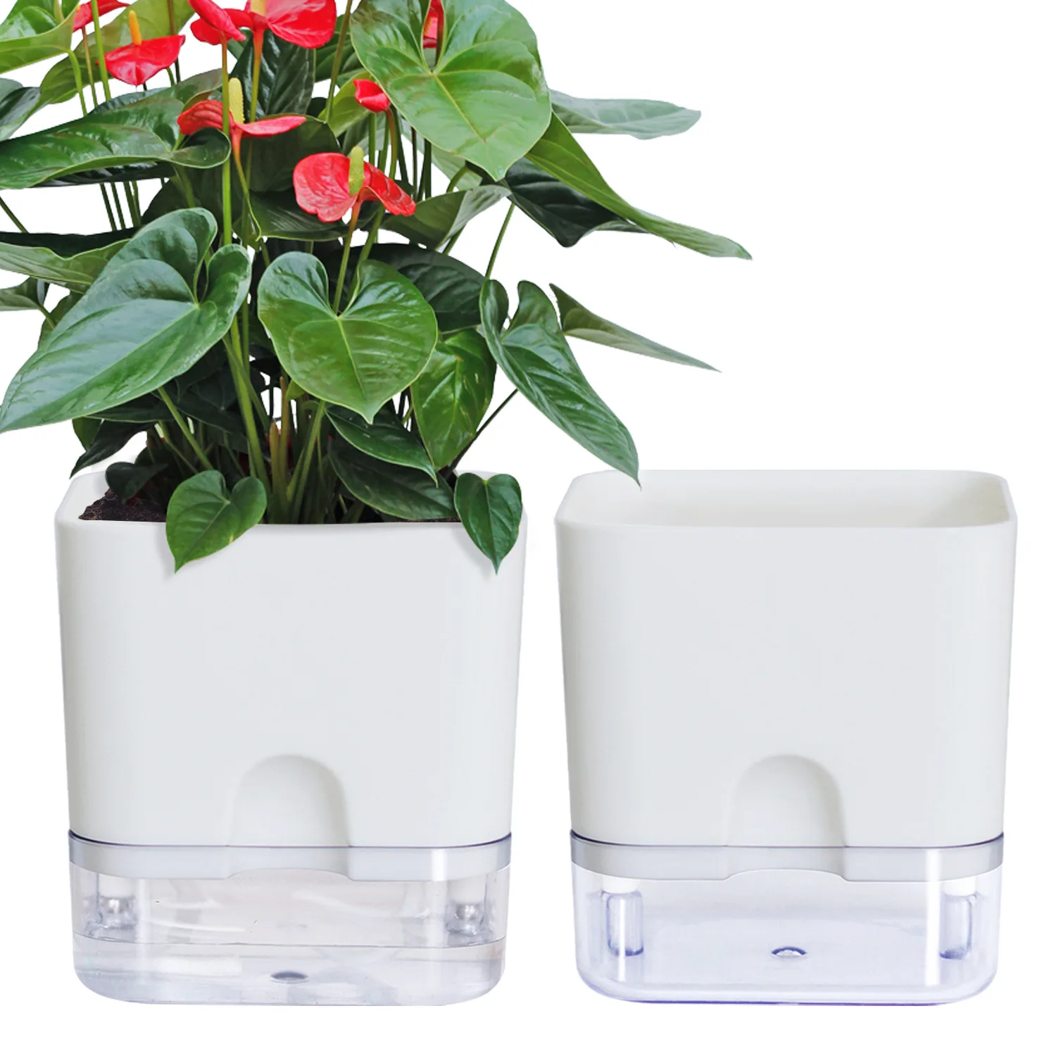 Neue Selbst Bewässerung Blumentopf Magnetische Kunststoff Selbst-saugfähigen Baumwolle Seil Blumentopf Für Doppel-deck Faul Blumentopf garten Liefert – Detail 6