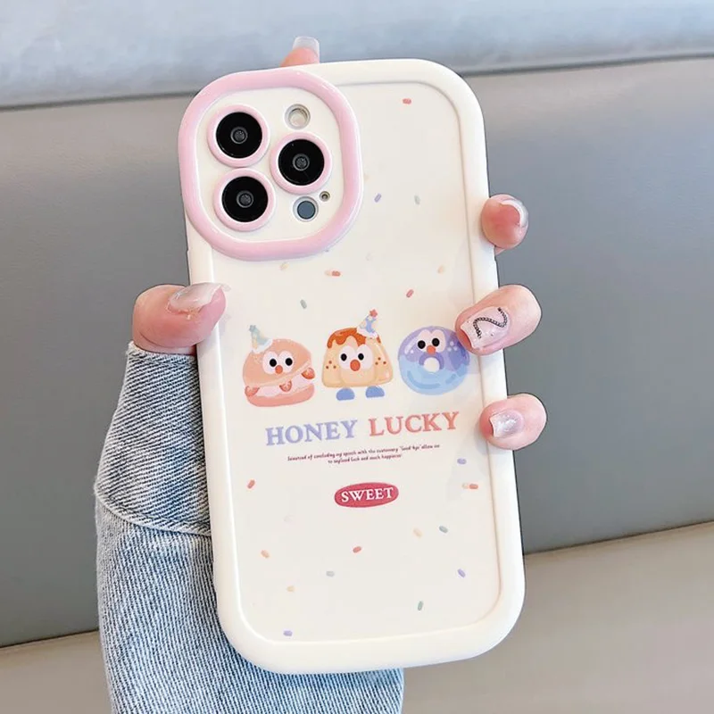 Glossy Soft Phone Case For iPhone 12 Case Funda iPhone 11 13 14 15 Pro Max XR X XS 7 8 Plus SE 2 3 Shockproof Cartoon Cute Cover