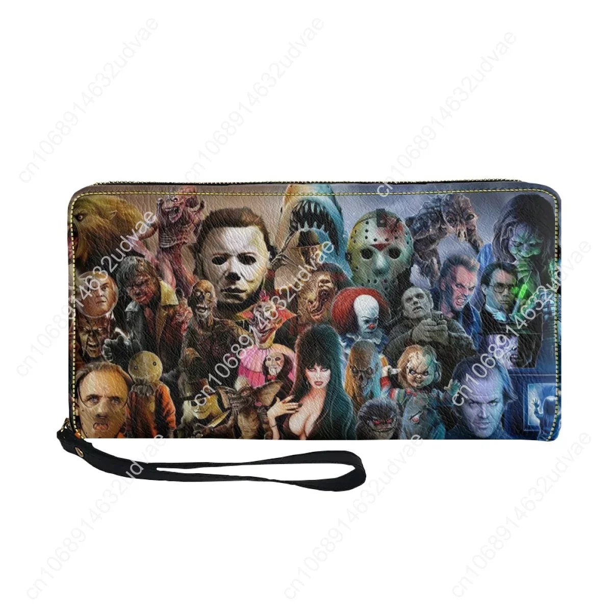 HOT Horror Movie Print Luxury Women Wallet Luxury Designer Multifunction Ladies Purse with Zipper Long Slim Card Holder Woman