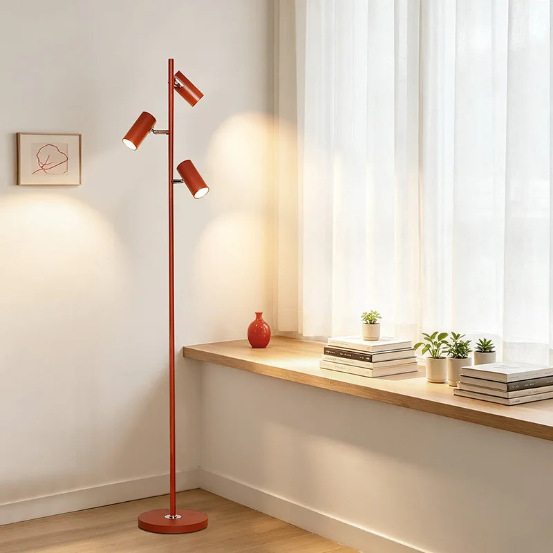 Light Shadow Floor Lamp Living Room Bedroom Sofa Side Sunset Atmosphere Light Adjustable Three-head Vertical Lamp
