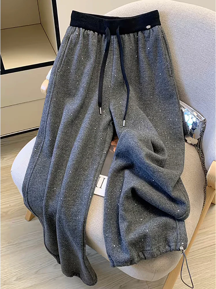 

Блестящие брюки Star Pants для женщин: осенне-зимние, на флисовой подкладке, утягивающие, с высокой талией, прямые штанины