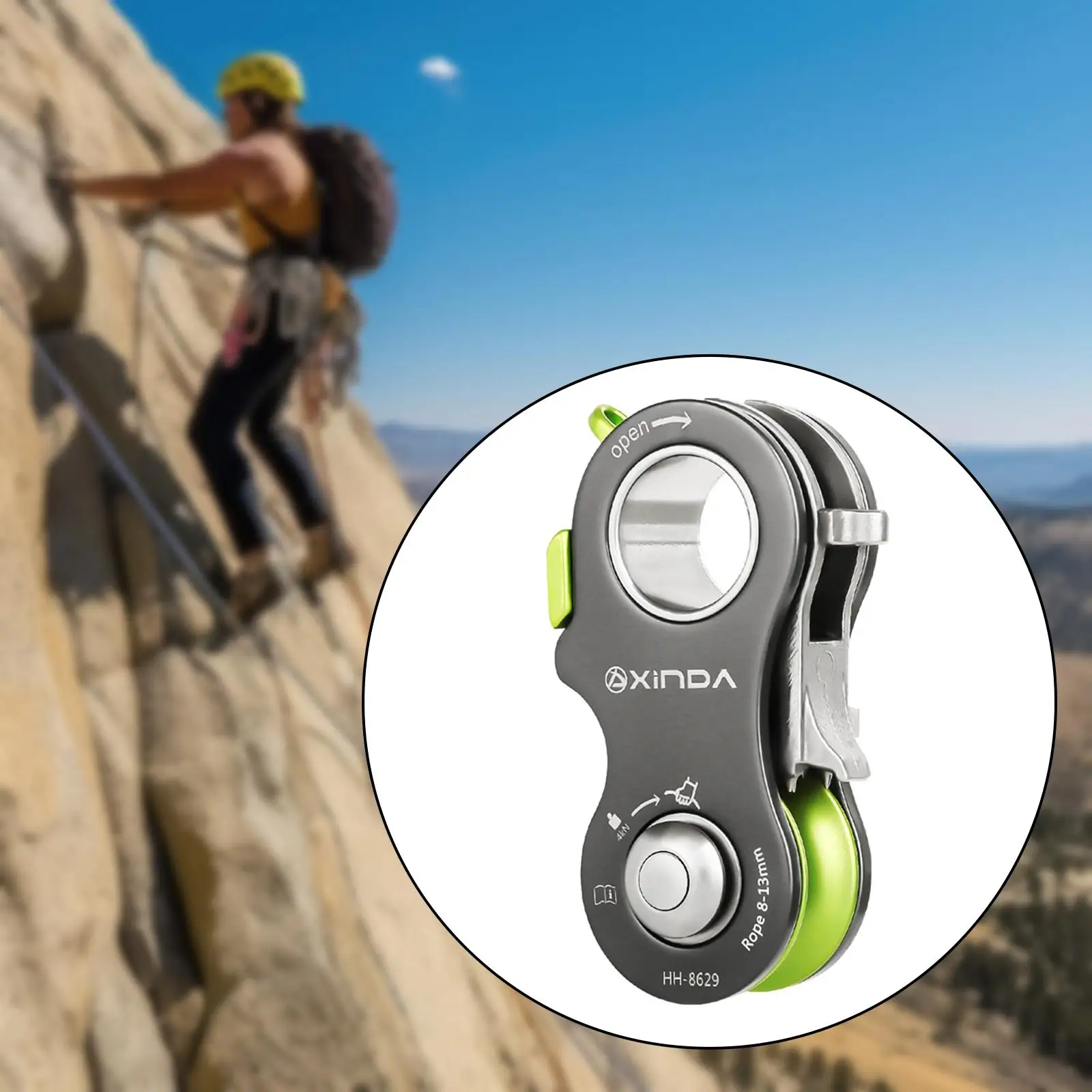 

Rock Climbing Pulley Fits Rope 8-13mm Rope Pulley for Camping Lifting Caving