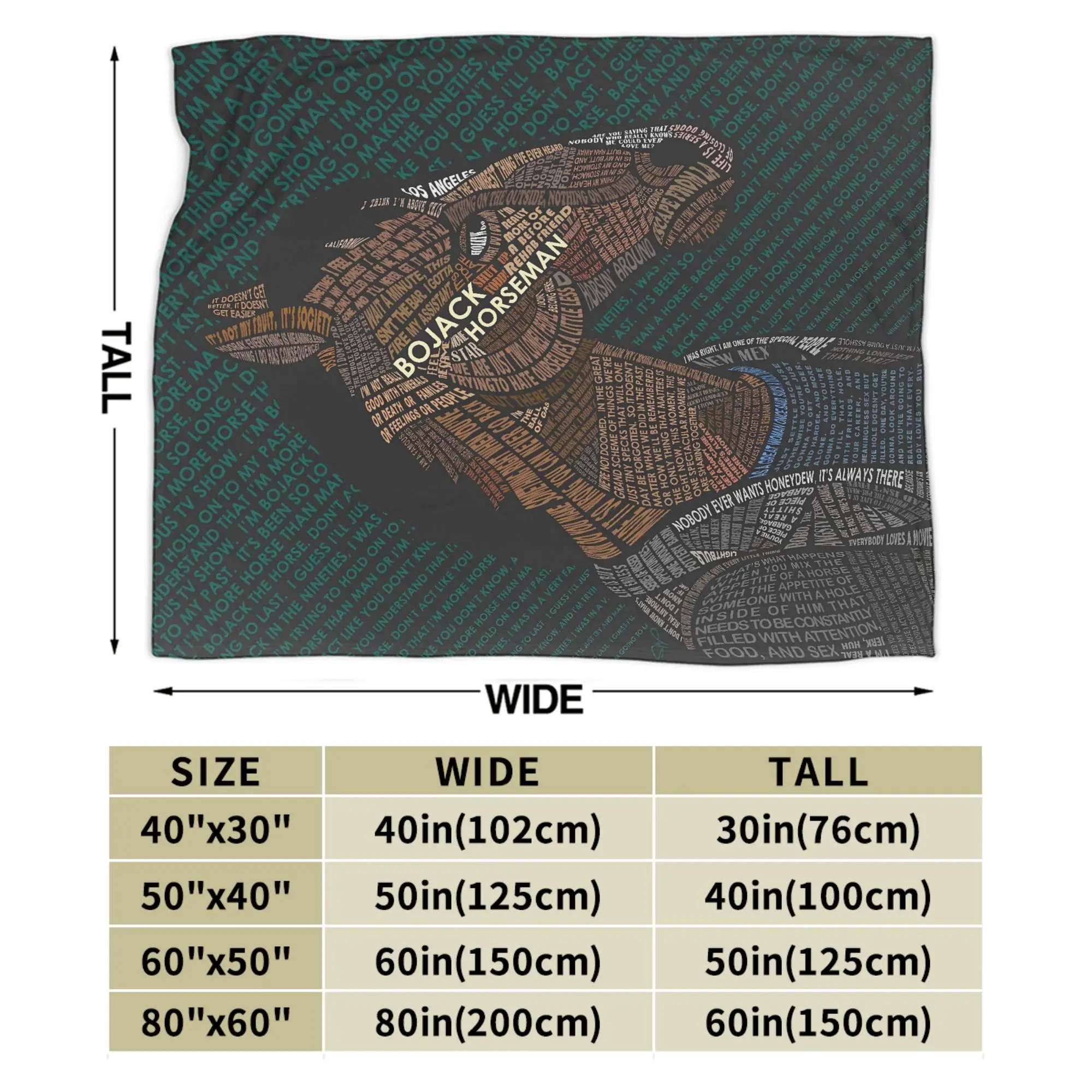 Charming BoJack Horseman Suit Portrait Flannel Blankets  Soft Durable Throw Blanket for Home Decor Travel Bedspread Sofa Bed - view 6