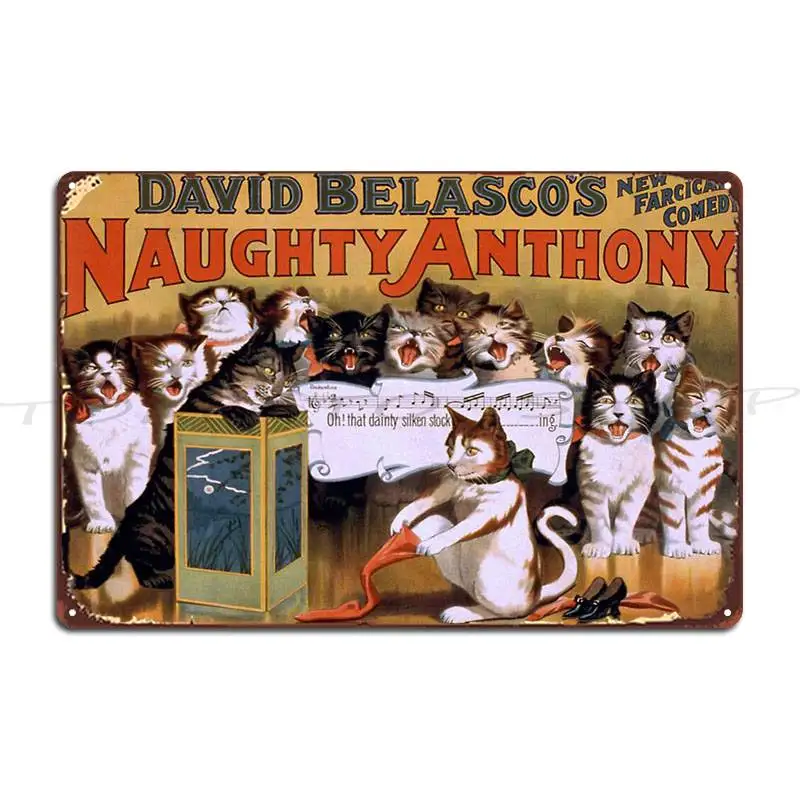 Singing Cats Naughty Vintage Entertainment Metal Plaque Poster Club Home Wall Decor Create Design Tin Sign Poster