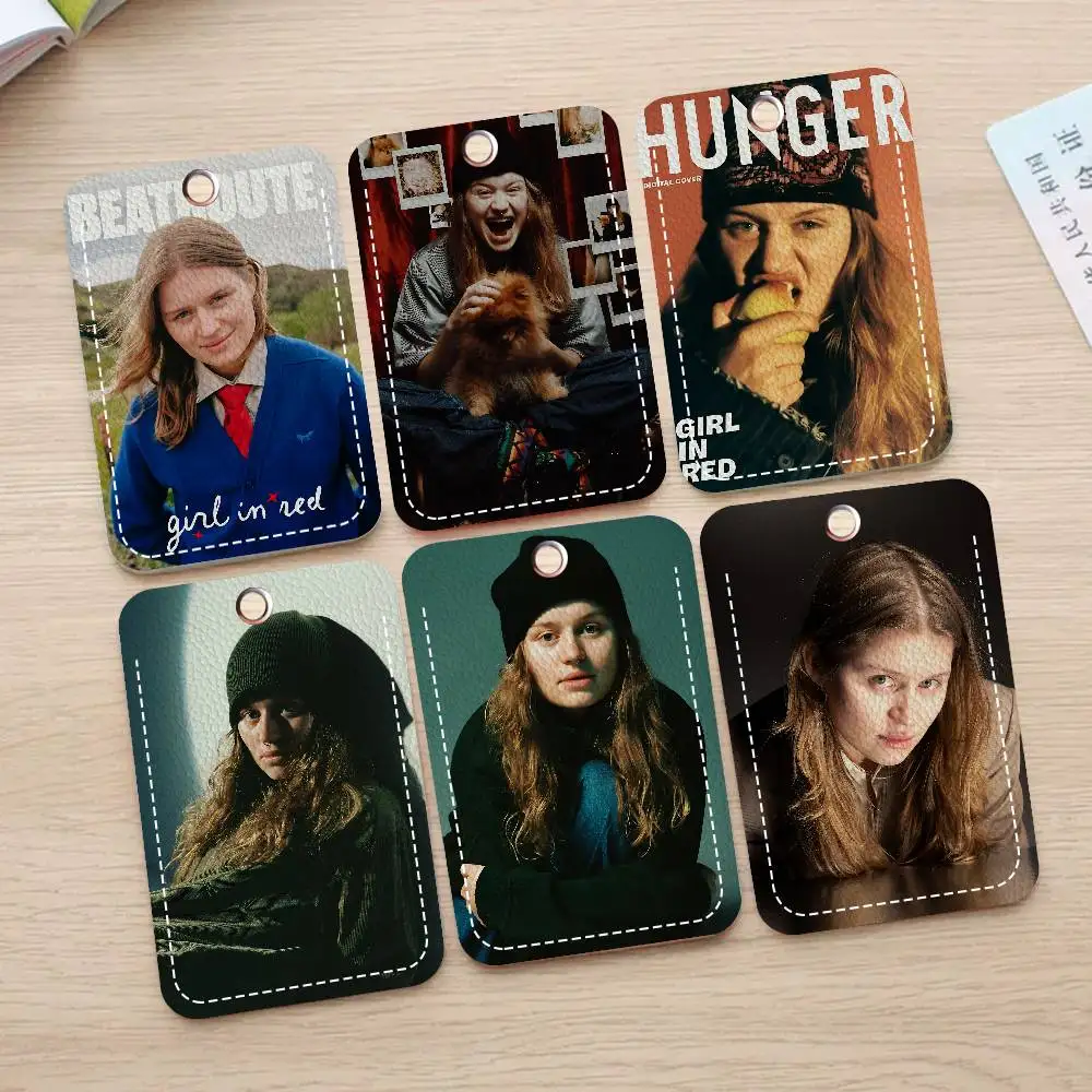 

POP-альбом G-Girl в красных держателях для карт, студенческие защитные чехлы для удостоверений личности, чехлы для студентов, кампуса, карты доступа, брелок для ключей, защита от потери