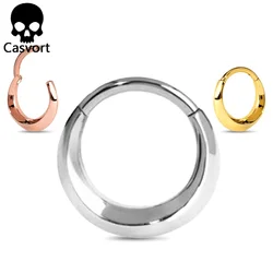 Casvort 1PCS Stainless Steel Clip Helix Hoop Nose Ring Tragus Thick Septum Rings Piercing Women Men Body Jewelry Cartilage