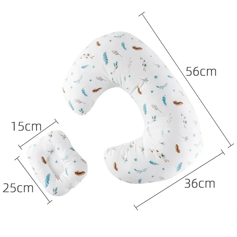 Baby Breastfeeding Pillows Printed Soft Velvet Cotton Comfortable Waist Support U-shaped Cushion Sets Newborn Nursing Pillow