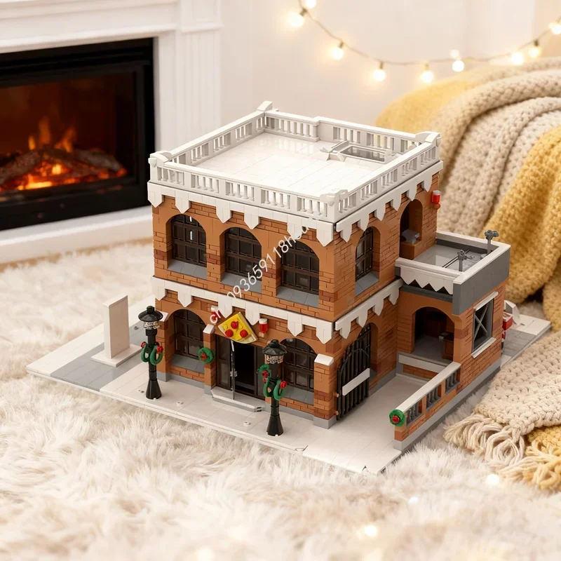 

3509pcs MOC Winter Village Pizzaria Arte Seasonal Model Building Blocks Assemble Toy DIY Festivals Gift Idea Education Birthday