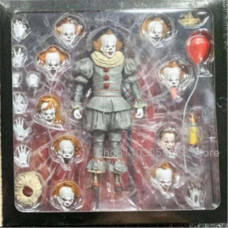 Neca-ペニーワイズアクションフィギュアの多くの顔、顔の変更、収集可能なモデルのおもちゃ、誕生日プレゼント