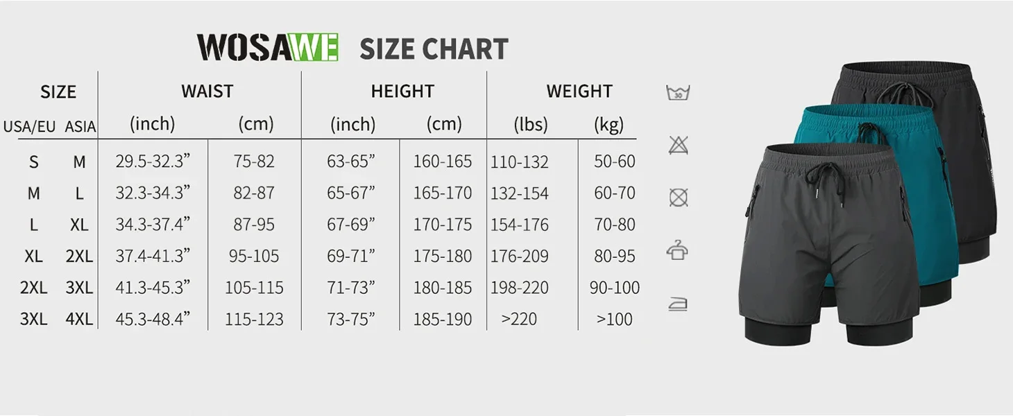 WOSAWE Sommer MTB-Shorts Mountainbike-Radlerhose mit Polsterung Mehrere Taschen Rennrad-Hose Outdoor-Sport 2-in-1 Kurze Hose – Detail 2
