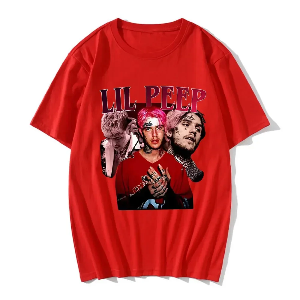 Lil Peep Rap Graphic Print Cotton T-Shirts Men Women Short Sleeve T Shirt Retro Hip Hop Oversized Harajuku Tees Top Man Clothing