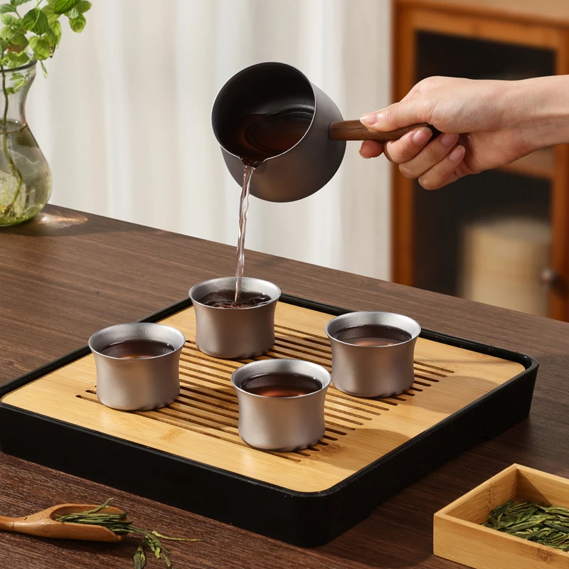 Hot Sale Portable Chinese Style Tea Pot Stainless Steel Travel Tea Set Gift Box With Tea Towel