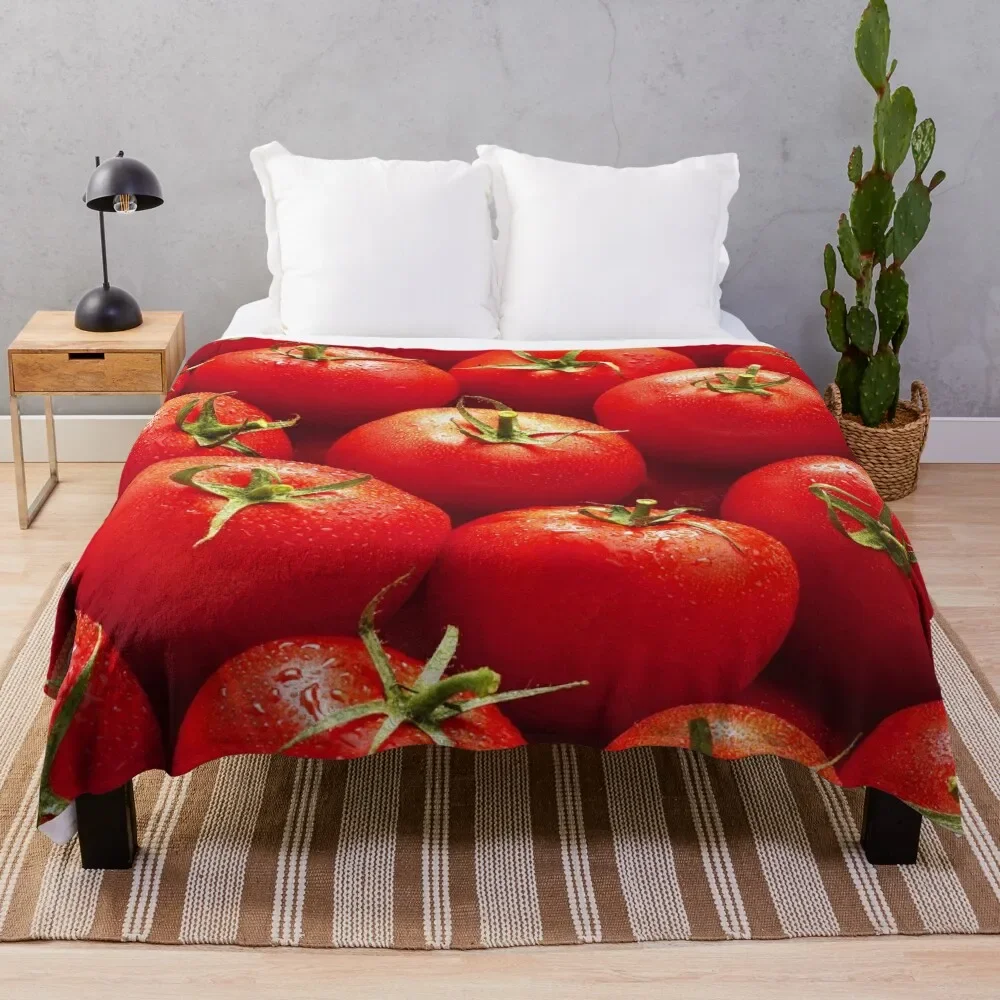 

Tomato Red Throw Blanket halloween decorative Cute Large Blankets