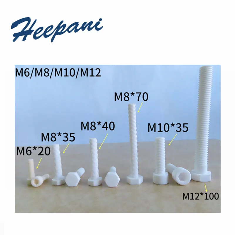 Parafusos Cerâmicos da Alumina dos Peças m6 m8 M10 M12 Al2o3 Porca da Isolação de Alta Temperatura Interno Externo Interno Parafuso do Hexágono 10