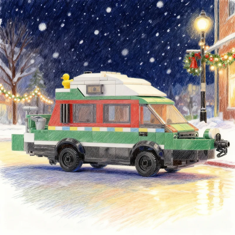 

Набор для сборки модели автомобиля MOC Top Gear Dampervan, 348 деталей, конструктор, рождественский подарок, архитектурная игрушка, развивающая креативные способности