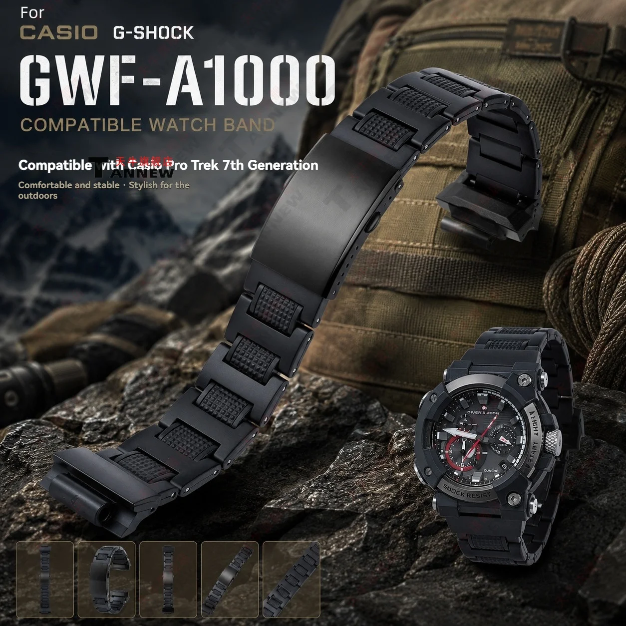 Replacement Resin Watch Band for Casio G-Shock Frogman GWF-A1000 Module 5623 Men's Sport Strap