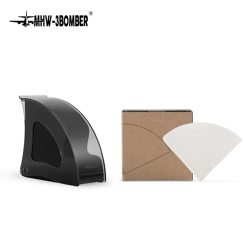 MHW-3BOMBER Coffee Filter Holder Coffee Filter Box with Dustproof Cover Filter Paper Holder Storage Dispenser Rack for Bar Tool