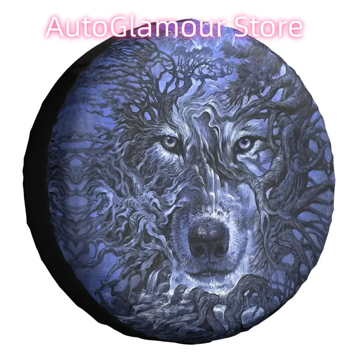 

Wolf Tree Spare Tire Cover Case Bag Pouch for Pajero Animal Car Wheel Protectors Accessories 14" 15" 16" 17&