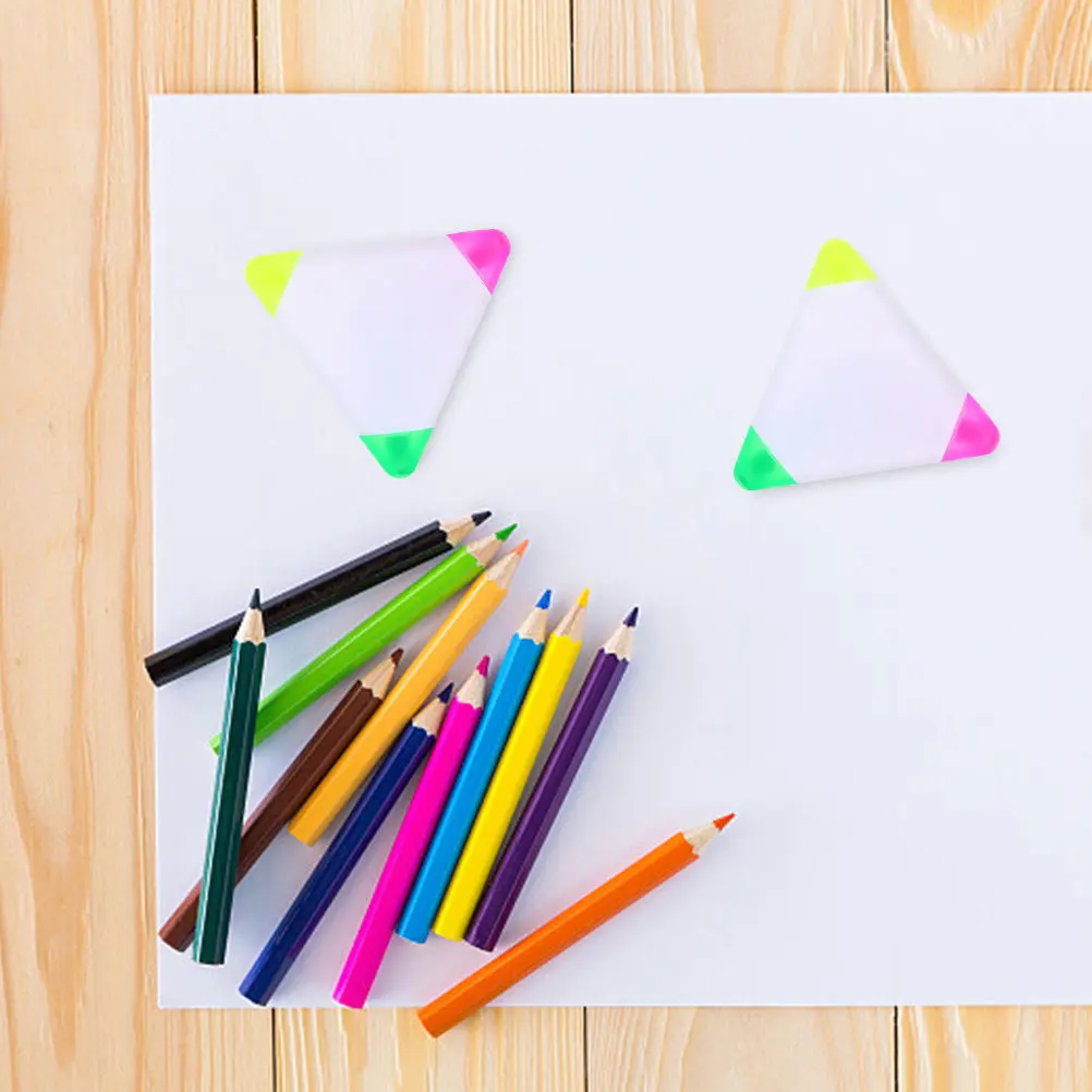 

5Pcs Fluorescent Triangle Highlighters Multicolor Portable Markers for School Notes Scrapbooking Reading Book Supplies