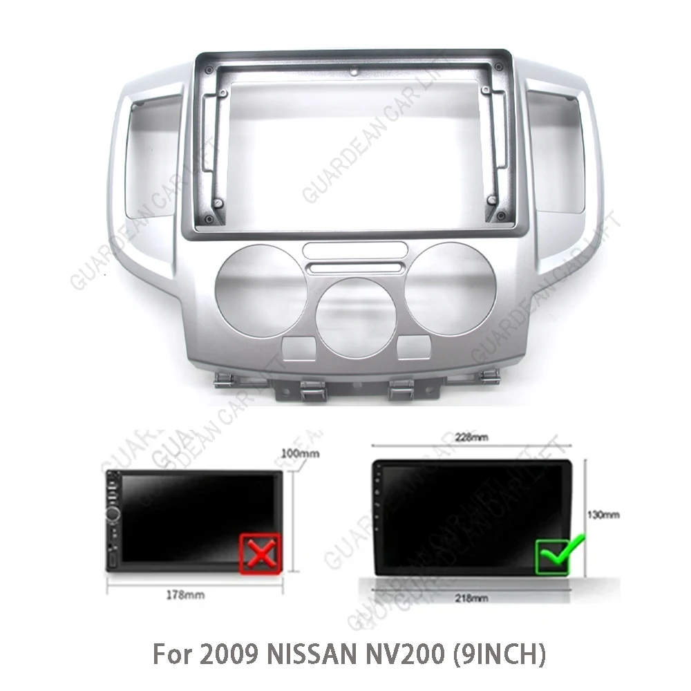 For Nissan NV200 2011-2016 9 Inch Car Radio Fascia 2 Din Dash