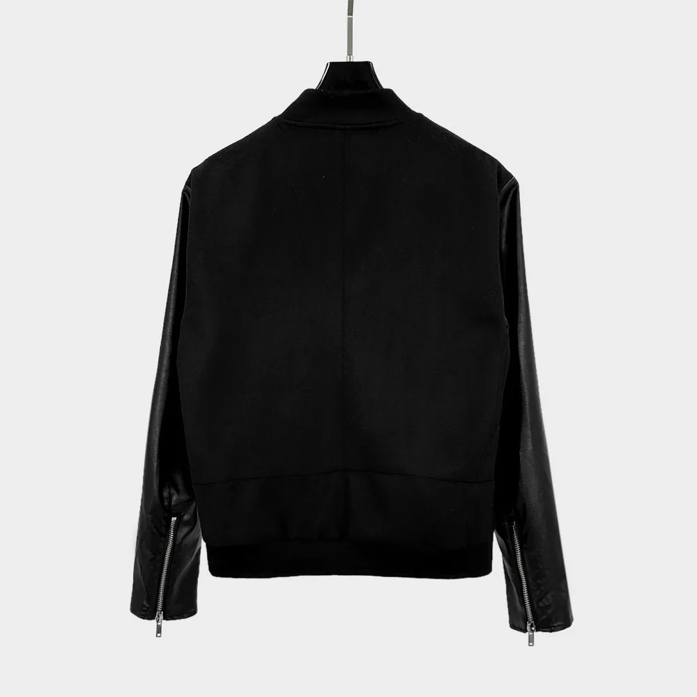 2024AW شارع العليا المرقعة الجلود البريدي تصميم سترة معطف الرجال النساء موضة سترات رجالي معاطف Y2k الملابس #2