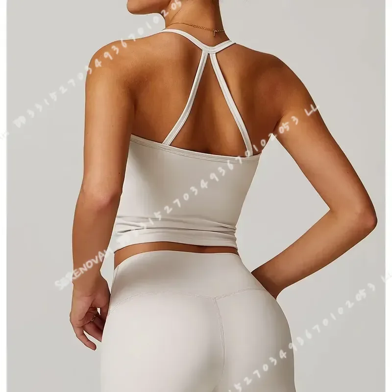 Women Cross Back Push Up Yoga Sports Bra Comfortable Gym Tank Top Workout Fitness Vest Feeling Gym Bra Athletic Wear