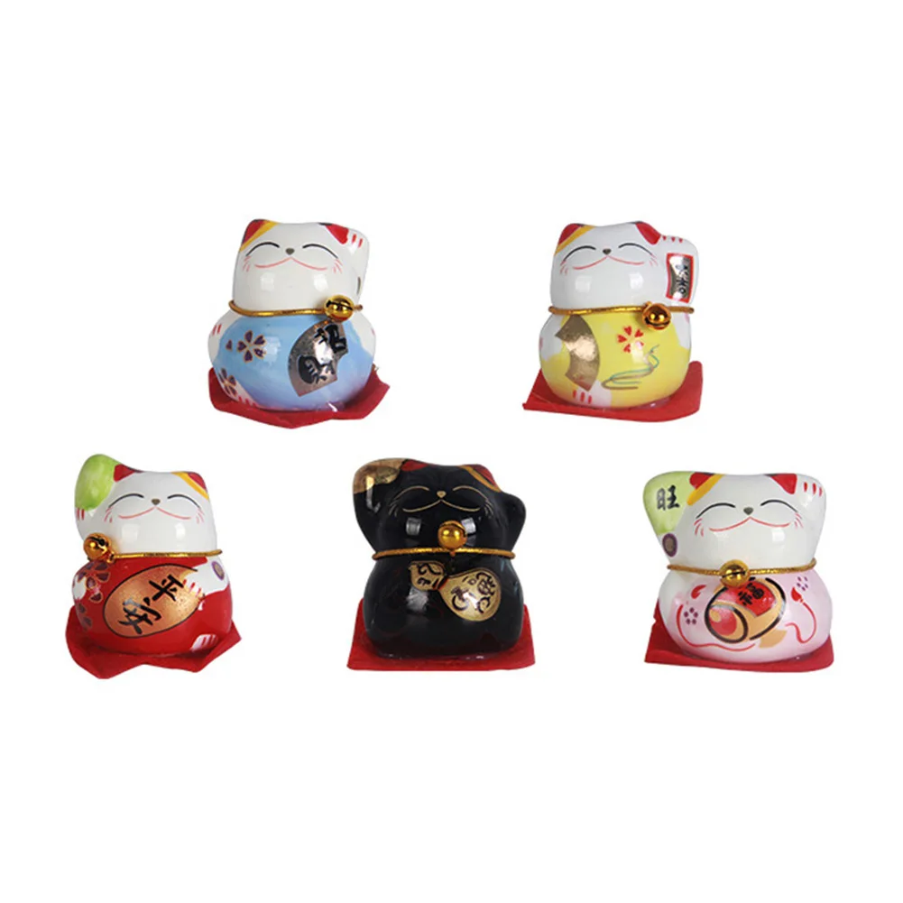 Zhaocai Cat Kit Cute Mini Ceramic Zhaocai Cat Car Safety Decoration Home Desk Surface decoration