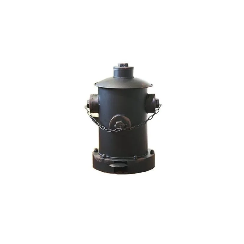 Retro wrought iron industrial wind creative personalized fire hydrant large with cover foot stepping metal trash can living